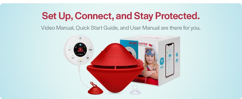 BCONE® Pool Alarm by Lifebuoy® | ASTM F2208 Certified | Floating Safety Device with App Alerts + Alexa Voice Control | 2.4GHz Wi-Fi | for Inground & Above-Ground Pools