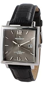 Peugeot Men’s Vintage Tank Shape 14K Gold Plated Wrist Watch with Roman Numeral Dial