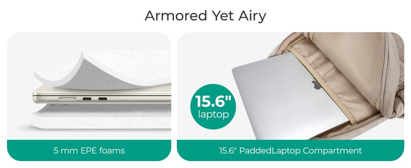 BAGSMART College Laptop Backpack, Travel Backpack for Women, Quilted Casual Daypack, Water-Resistant Bookbag for 15.6 Inch Laptop, Black