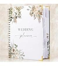 Beautiful Boho Wedding Planner Book and Organizer - Enhance Excitement and Makes Your Countdown Planning Easy - Unique Engagement Gift for Newly Engaged Couples, Future Brides and Grooms,9 X 11 inches
