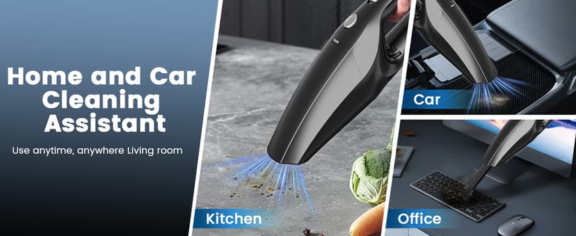 SERVOMASTER Handheld Vacuum Cordless, Car Vacuums Powerful with Rechargeable Battery, Portable Hand Held Vacuum Cordless with Washable HEPA Filter, Mini Vacuums Kit for Men and Women