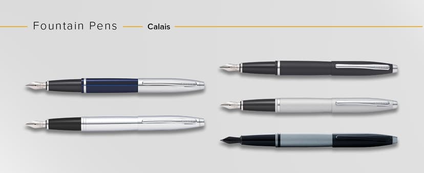 Cross Calais Refillable Ballpoint Pen Presented in a Luxury Gift Box - Medium Point, Black Ink, Polished Chrome