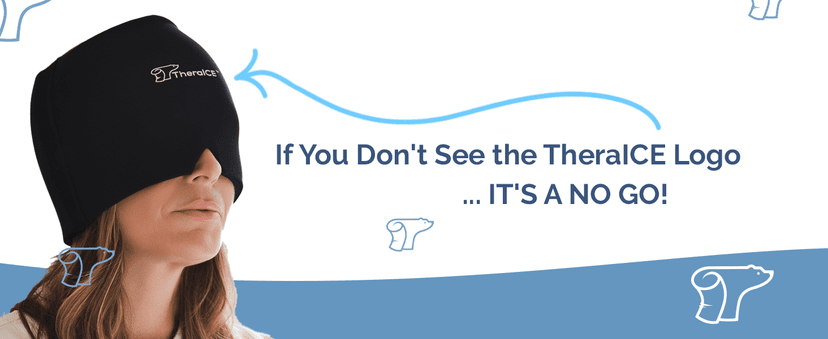 TheraICE Headache Relief Cap, Migraine Ice Pack Mask Products, Women Cooling Gel Hat, Face Cold Compress Head Wrap for Her Stress. Great Birthday Gift for Mom, Sister, Grandma, Girlfriend, & Teacher