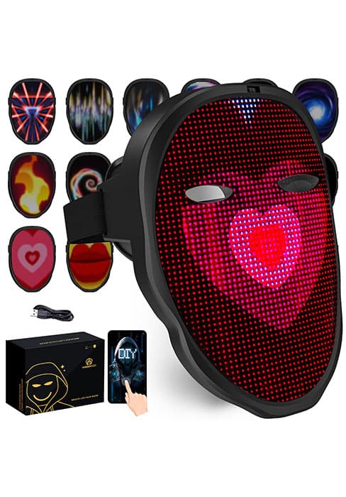Gift for Halloween Digital Mask Birthday Christmas Rave Party,Cool Toy for Kids Adults,50 Changing Face Patterns,Rechargeable MEGOO Led Light up Mask with Gesture Sensing, Halloween Gifts for Teen Boys B09Y9DT9W7