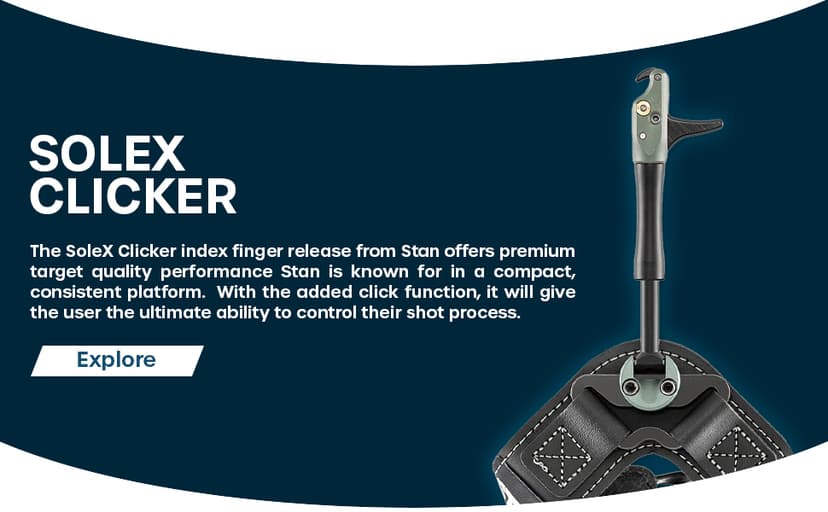 Stan SoleX Index Finger Archery Bowhunting Release - Buckle Wrist Strap Open Hook Trigger Aid with Single-Sear Design, Adjustable Length, Travel & Tension