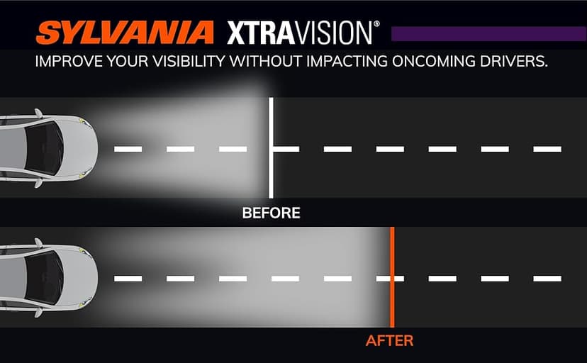SYLVANIA - 9006 XtraVision Halogen Headlight Bulb - High-Performance Car Headlight - Replacement Halogen Light - For Automotive - 2 Bulbs