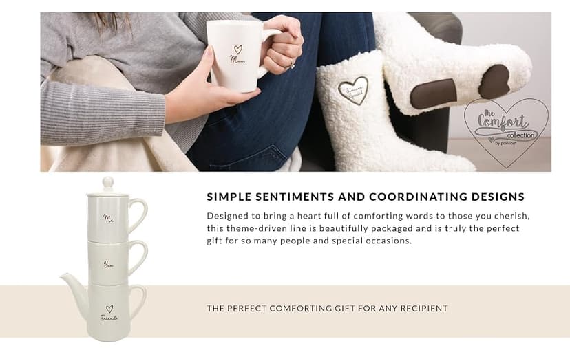 Pavilion Grandma Coffee Mug - Stoneware Coffee Cups for Grandmothers with Heart Tag - Ideal for Daily Use with "Grandma" Text Design - Microwave & Dishwasher Compatible - Cream, 15 oz