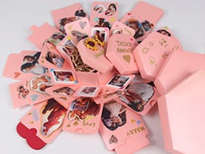RECUTMS Explosion Box DIY Scrapbooking Set Handmade Photo Album Mothers Day Gifts,Gift Box with 6 Faces for Christmas Gift Wedding Memory Book (6 Sides)