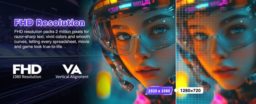 Viewedge 24 Inch Gaming Monitor 1080p 144hz, VA 1ms FHD Computer Monitor with 100% sRGB, Bluelight Filter, HDMI & VGA Port, Support Wall Mount