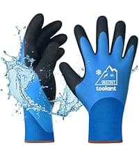 toolant 100% Waterproof Gloves for Men and Women, Winter Work Gloves for Cold Weather, Touchsreen, Thermal Insulated Freezer Gloves, With Grip, Grey, Medium