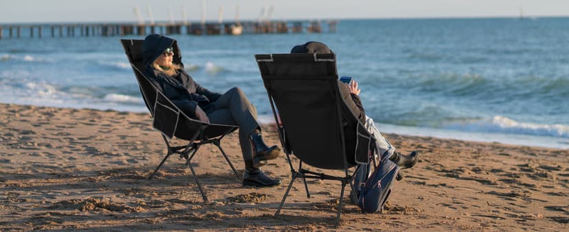 TOBTOS Portable High Back Camping Chair, Support 440 lbs, Ultralight Folding Chair with Head Support, Compact Backpacking Chair for Outdoor Camp Backpacking Fishing (Black)