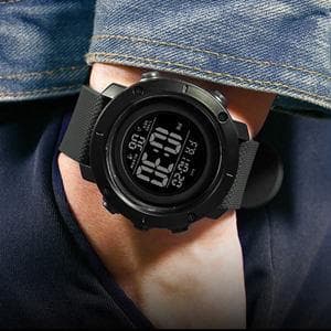 SNE Digital Watch Sports Waterproof Military Back Light Small Watch for Men Black 1426