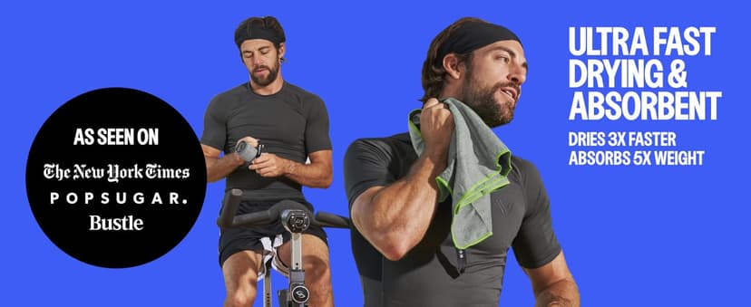 Acteon Microfiber Gym Towels 5 Pack, Quick Dry Silver ION Odor-Free Sweat Towel, Super Absorbent Fast Drying for Men & Women, Workout, Yoga, Running, Hiking, Travel – 16x30.5 Inch