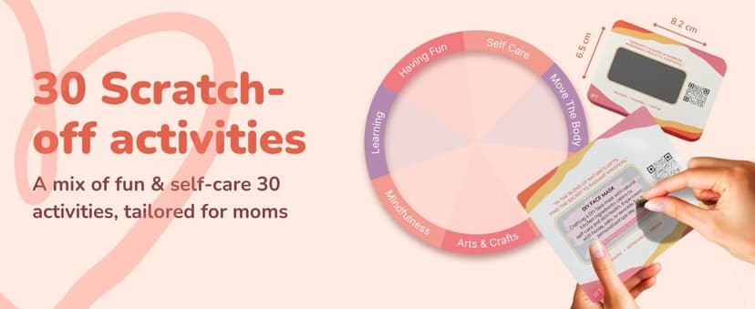 Self Care Gift for Women - 30 Scratch Off Cards with Fun Activities for Mothers - Mom Birthday Gifts from Daughter, Son, Kids - New Mom Gifts - Self Care Present for Coworker, Friend, Sister, Aunt