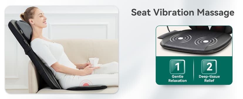 Snailax shiatsu Neck & Back Massager with Heat, Full Back Kneading Shiatsu or Rolling Massage, Massage Chair pad with Height Adjustment, Back Massager for Neck and Shoulder