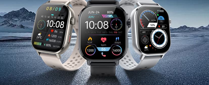 Smart Watch for Men GPS, 2.06"HD Colorful AMOLED, 2026 Multisport Fitness Tracker with Bluetooth Call/Compass/Barometer/Altitude 5ATM Water-Resistance Heart Rate/Sleep Monitor, Outdoor for Android iOS