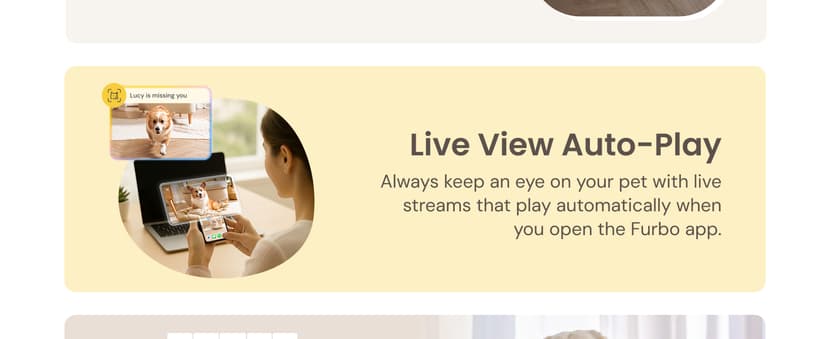 Furbo 360° Dog Camera: Pet Security Cam w/Barking Alerts, Rotating View, Treat Toss w/Phone App, Smart Home Puppy Monitoring, 2-Way Speaker, No Subscription Needed. Standard See, Talk, & Toss Features