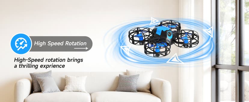 4DRC V18 Mini Drone for Kids Beginners, RC Quadcopter with 2 Control Modes, Headless Mode, Altitude Hold, Auto Hover, 3 Speeds, 3D Flips, LED Lights, 2 Batteries, Gift Toy for Boys