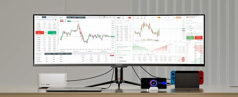 INNOCN 49" Curved Gaming Monitor 144Hz Ultrawide 32:9 WDFHD 3840 x 1080P, R1800, 99% sRGB, HDR400, USB Type C, DisplayPort, HDMI, Built-in Speakers, Height/Tilt Adjustable - 49C1G