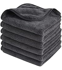 SINLAND Microfiber Facial Cloths Fast Drying Washcloth 12inch x 12inch Grey 6 pack …