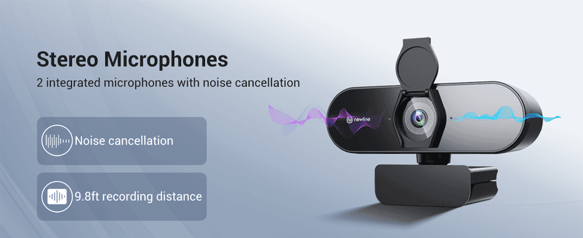 N newline 4K Webcam for PC, PDAF/CDAF Autofocus, 1080P@60FPS, 79° FOV, Auto Light Correction, 2 Noise Reduction Mics, Privacy Cover, USB-A, Streaming Camera for Skype, Teams, Online Meeting, NewEye 62