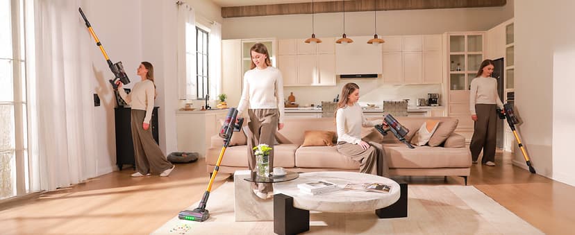 UNINELL HOME Cordless Vacuum Cleaner, 48000Pa 550W 65Mins Vacuum Cleaners for Home,LED Touch Display, Anti-Tangle Stick Vacuum Self-Standing, Vacuum Cordless Rechargeable for Pet Hair/Carpet