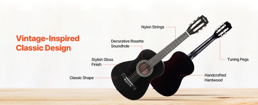 VEVOR Acoustic Guitar, Classical Guitar Starter Kit for Beginners, with Nylon Strings, Basswood Guitar, for Kids Adults Girls Boys Students