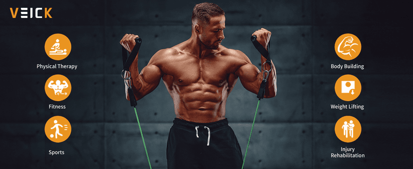 VEICK Resistance Bands, Exercise Bands, Workout Bands, Resistance Bands for Working Out with Handles for Men and Women, Exercising Bands for Fitness Weights Work Out at Home