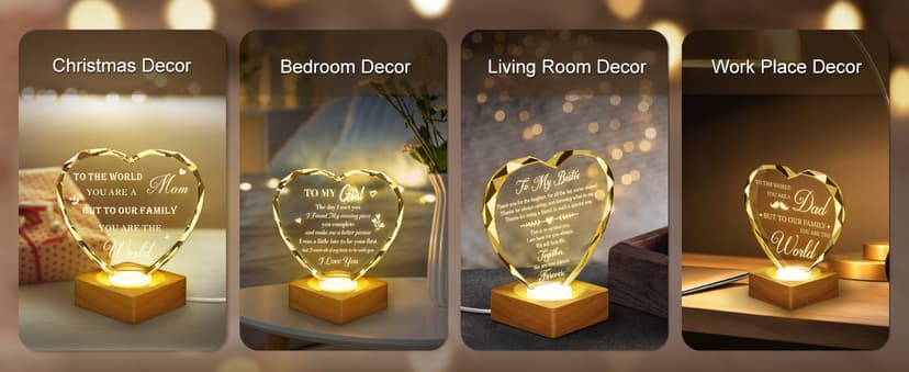 Best Gift to My Bestie 3D Illusion Lamp, to My Best Friend, 3D Crystal Night Light Gift for Bestie's Birthday, Holiday, for Best Friend Sister Girls Women Soft Warm White Colors