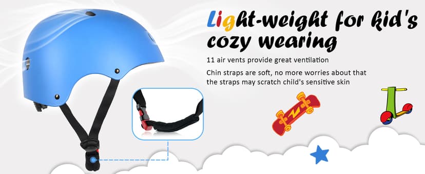 Kids Bike Helmet, Adjustable and Multi-Sport, from Toddler to Youth, 3 Sizes