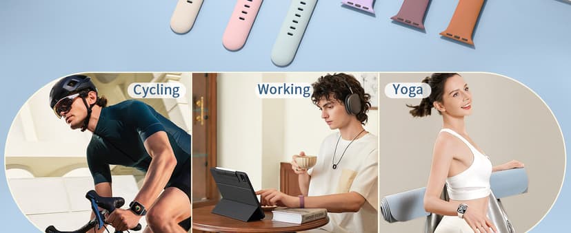 Sport Silicone Band Compatible with Apple Watch Bands 40mm 38mm 41mm 44mm 45mm 42mm 49mm Women Men,Soft Wristband Waterproof Replacement Sport Strap for iWatch Bands Series 9 8 7 6 5 4 3 2 1 SE Ultra