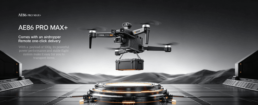 AE86ProMax+Drones with Camera for Adults 4K Video,Touch Screen Tablet Remote and 3-Axis Mechanical Gimbal, 5G Digital Transmission, 360° Laser Obstacle Avoidance, GPS Auto Return,Three 8000mAh 45 Mins Long Endurance, 500g Payload, Smart Follow Waypoint Flight Foldable Quadcopter, Up to 5 Miles Range (Carbon Fiber, 3 Batteries)