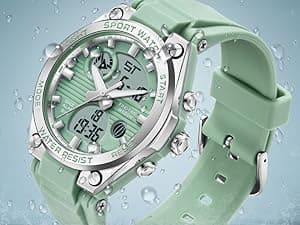 findtime Womens Digital Watch Sport Waterproof Watch Analog Military Tactical Watches LED Backlight Alarm Stopwatch Wrist Watches