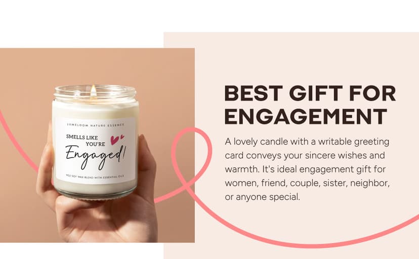 Engagement Gifts for Couples, Women, Her, 9oz Lavender Scented Soy Wax Candle, Bride Gifts for Women, Newly Engaged Couples, Fiance, Engagement, Engaged, Bride Candle