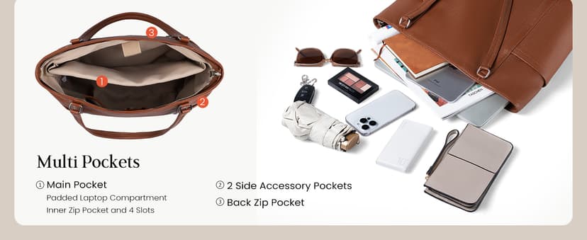 befen Genuine Leather Laptop Tote Bag for Women, Womens 15 Inch Computer Bags Work Totes Purse Shoulder Purses Handbags