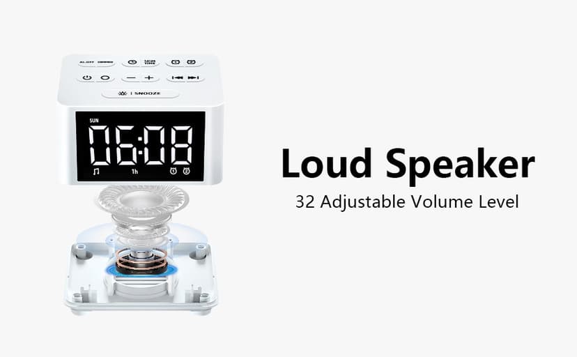 【3 in 1】 Sound Machine Dual Alarm Clock Night Light White Noise Machine 27 Sleeping Sounds for Adults Kids Precise 32 Level Volume Sleep Timer Memory Function Digital Clock with 30 Wake Up Sounds