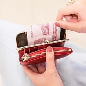 AOXONEL Womens Wallet Small Rfid Ladies Compact Bifold Leather Vintage Coin Purse With Zipper and Kiss Lock