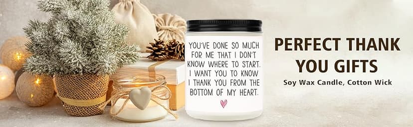 BAUBLEDAZZ Thank You Gifts for Women, Thank You Candle- Handmade Lavender Natural Soy Wax Candle (7oz)- Appreciation Gifts for Friends, Coworker, Men, Hostess