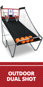 Pop-A-Shot - Home Dual Shot | Arcade Basketball Game for Home | Sensor Scoring Hoop, 16 Game Modes, 7 Balls | Foldable for Easy Storage | Fun for All Players
