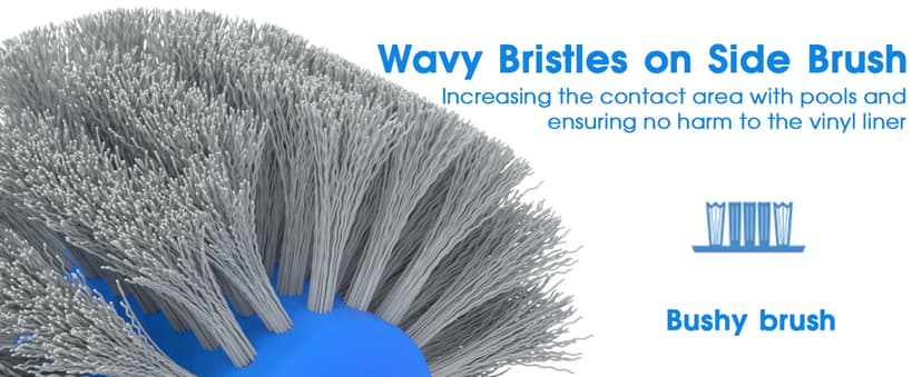 20'' 2 in 1 Pool Brush Head Cobweb Duster Heavy Duty Pool Cleaning Detachable Round Brush with EZ Clip & Wavy Nylon Bristles for Inground Pool & Above-Ground Pool (Without Pole)