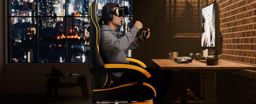 Ergonomic Video Gamer Chairs Gaming Computer Chair Gamer Chairs for Adults Massage Lumbar Support Swivel Height Adjustable Headrest Backrest
