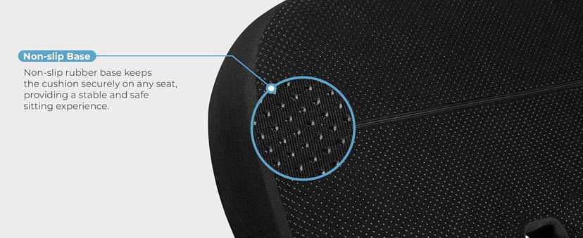5 STARS UNITED Seat Cushion - Memory Foam Chair Cushion for Tailbone Pain Relief - Ergonomic Support for Coccyx, Sciatica & Butt - Office, Desk & Gaming Chair, Car Seat, Wheelchair, Airplane, Black