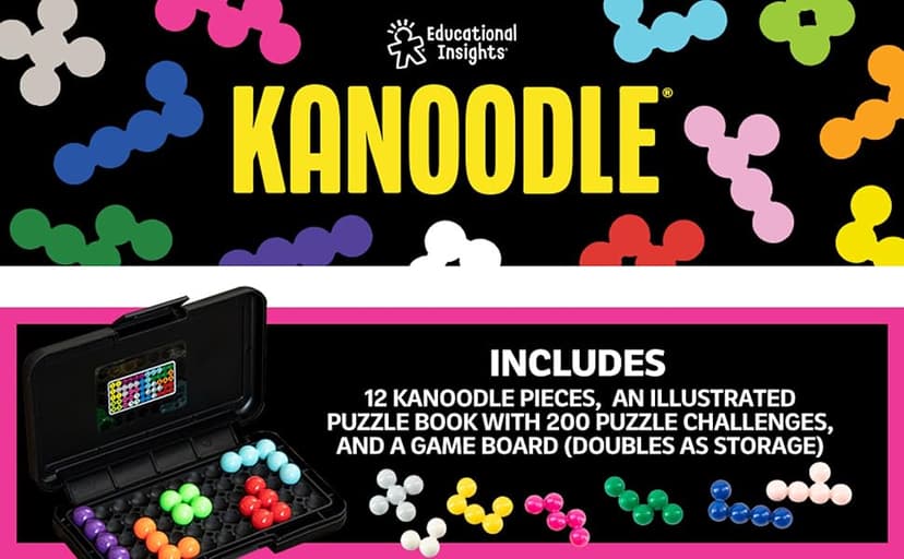 Educational Insights Kanoodle - Original 3D Brain Teaser Puzzle, Single Player Mind Challenge Toys, Handheld Travel Games, Challenging Logic Puzzles and Gifts for Kids, Teens & Adults Ages 7+