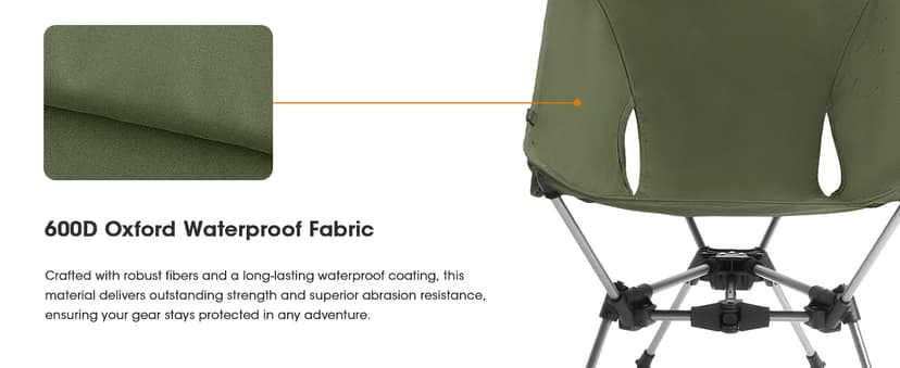 Camping Chair Backpacking Portable Hiking Ultralight Small Lightweight Folding Chair for Outdoor Camp Beach Picnic Concert, Supports 330lbs (Khaki,1PCS)