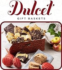 Dulcet Gift Basket – Premium Freshly Gourmet Baked Goods – Gift Basket for All Types of Special Occassions - Assorted Variety of Tastes with Delicious Brownies, Crumb Cakes Rugelah, and Muffins.