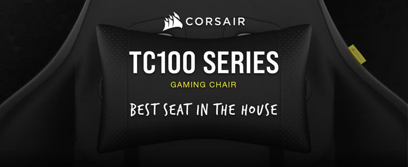 Corsair TC100 Relaxed Gaming Chair - Leatherette - Racing-Inspired Design - Lumbar Pillow - Detachable Memory Foam Neck Pillow - Adjustable Seat Height - Adjustable Armrests - Black