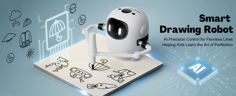RIVGOT Drawing Robot for Kids with 150 Cards, Voice Interactive Educational Drawing Machine, Montessori Painting Learning Toys for 3 4 5 6 7 8 Year Old Boys Girls Birthday Party B0DPC68W8D