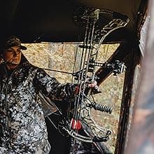 Barronett Blinds Prowler 300, Portable Hunting Blind, Tall Hub Blind, Shoot While Standing, Lightweight, 2-Person, Bloodtrail Woodland, 80” x 75” x 75”, PR300BT