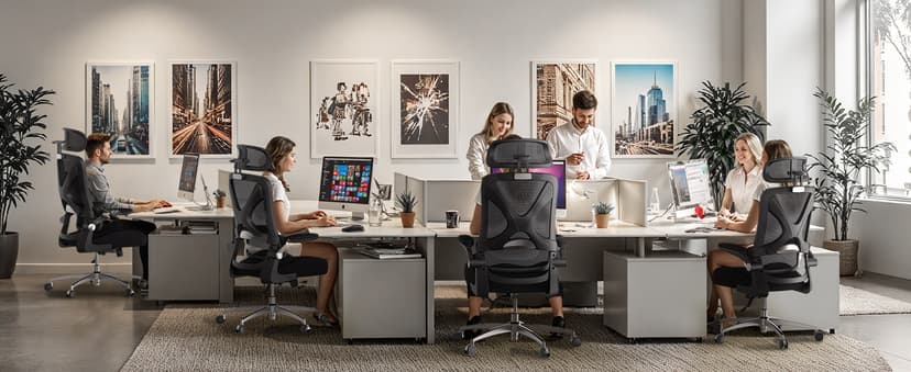 Ergonomic Office Chair with Headrest, Lumbar Support, Flip-Up Armrests, Thick Memory Foam Seat - 350lbs Capacity, Adjustable Height for Big & Tall, Perfect for Home Office Studios
