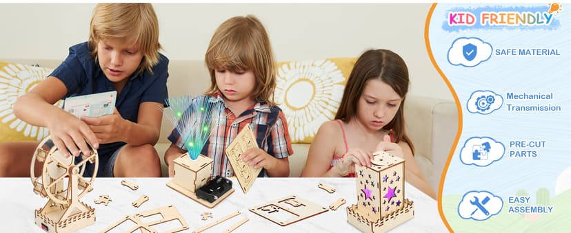 Poraxy 4 in 1 STEM Kits for Kids Age 8-10, Science STEM Projects for Kids 8-12, 3D Puzzles, Educational Craft Building Toys 8-13, Christmas Birthday Gifts for Girls Boys 6 7 8 9 10 11 12 13 Year Old